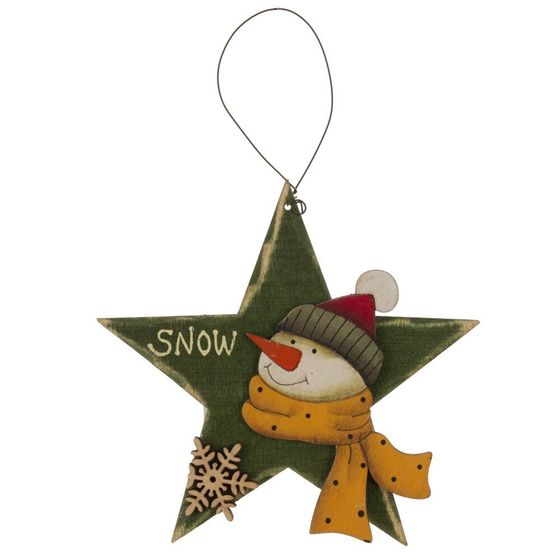 Изделие декоративное подвесное "Снеговик/ Дед Мороз", L14 W1 H14 см, 4в.