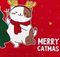 !09 Комплект из 3-х полотенец: Полотенце "Merry catmas" 35х60 см,100% хлопок 160 г/м2