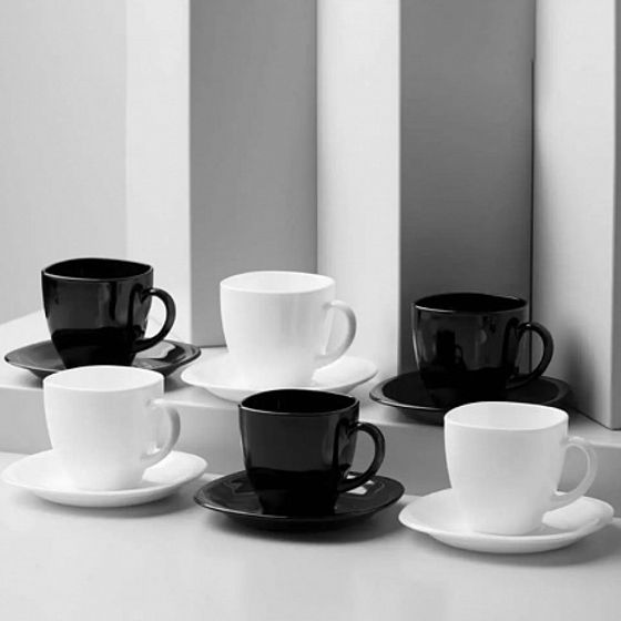 Чайный набор КАРИН 220мл черно-белый