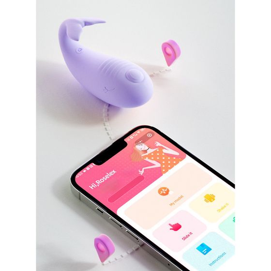 Виброяйцо с клиторальной стимуляцией, G Spot, ЗУ USB, APP управление,Soft силикон, пурпурный 10619