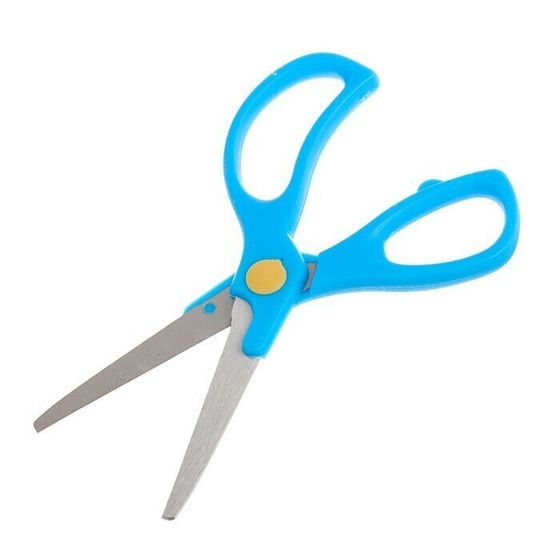 !НАБОР 3 ШТУКИ - Ножницы 13 см, пластиковые ручки, закругленные концы, блистер, корпус МИКС