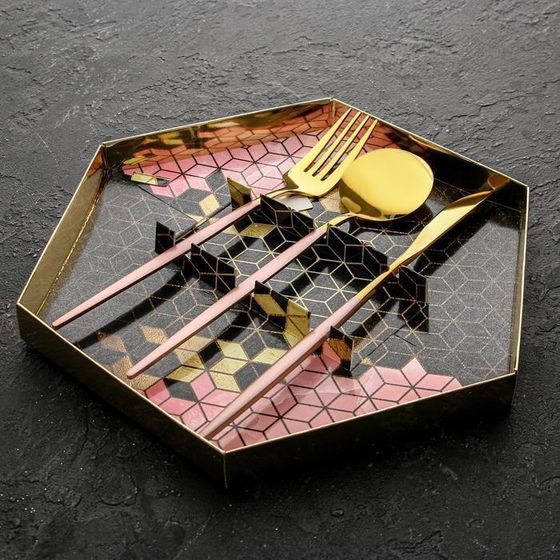 !09 Набор из трёх столовых приборов «Красота в каждой детали», 26,5 см