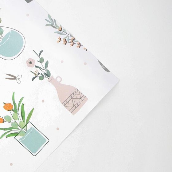 !Бумага упаковочная 2 листа крафтовая «Гербарий», 70 × 100 см