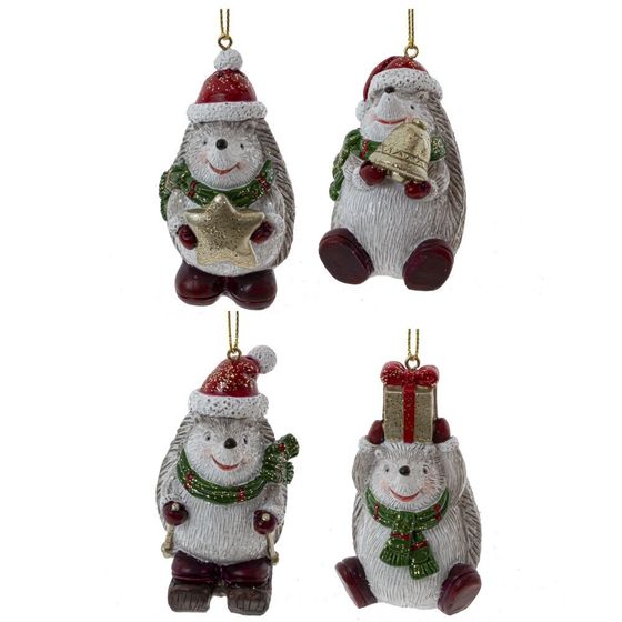 Фигурка декоративная подвесная &quot;Ежик&quot;, L4 W5 H8 см, 4в.