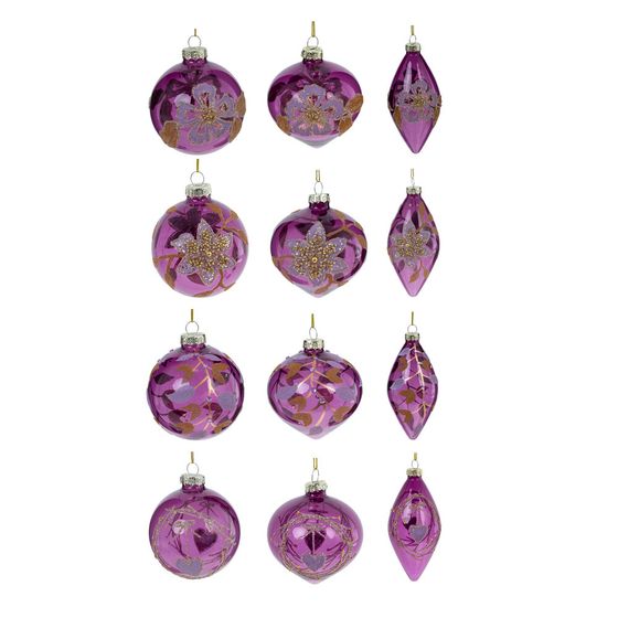 Набор из 12шт Украшение новогоднее "Шар", D8 см, L34 W25 H9 см