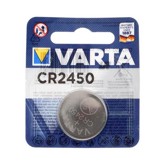 Батарейка литиевая Varta, CR2450-1BL, 3В, блистер, 1 шт.