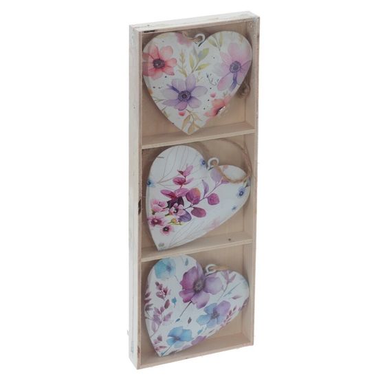 Набор из 3-х изделий декоративных подвесных &quot;Сердце&quot; (6,5*2*6,5), L21 W1,5 H7 см