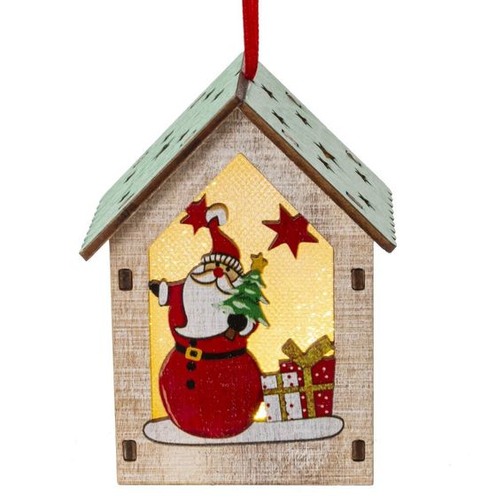 Изделие декоративное подвесное &quot;Домик&quot; с подсветкой, L5,5 W5 H9 см, 2в.