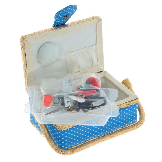 Шкатулка для рукоделия (с подносом и набором для шитья), Д23 Ш13 В10 см