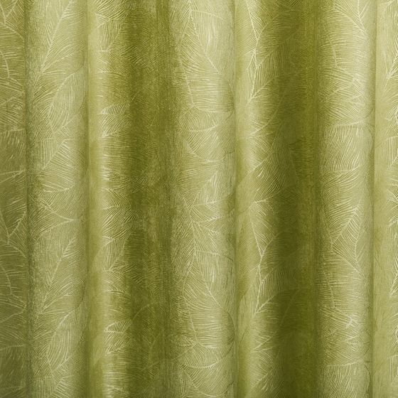 Штора готовая Narassvete, 140х260 см, шторная лента, цвет зелёный