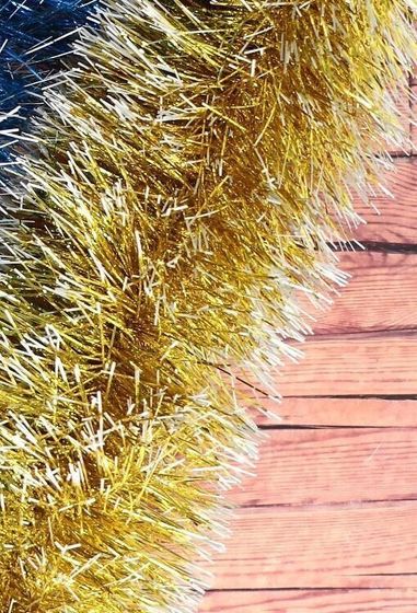 !09 Набор из 2-х штук: Мишура &quot;Зима&quot; цвет золотой d-12 см 2 м