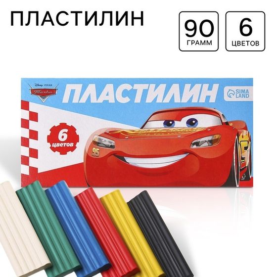 Пластилин 6 цветов 90 г , Тачки