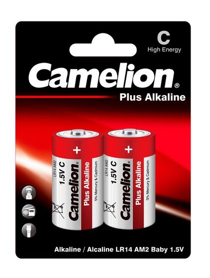 Батарейка Camelion Plus Alkaline LR14-BP2 C 8000mAh (2шт) блистер