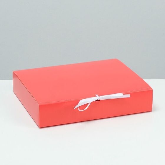 Коробка складная, красная, 2 штуки,  25 х 20 х 5 см