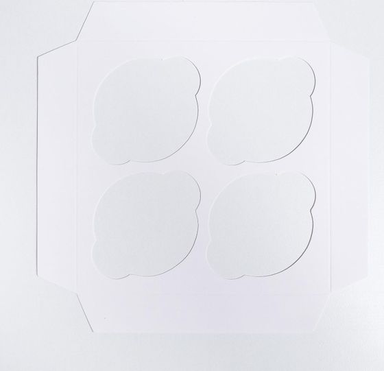 !09 Коробка (набор 4 штуки) для капкейков, кондитерская упаковка, 4 ячейки «Чудесного дня», 16 х 16 х 10 см