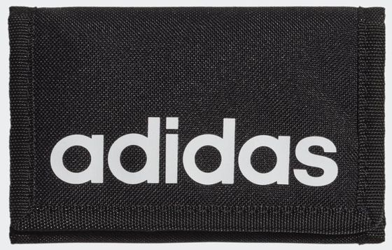 adidas Wallet Velc ro Tri fold Linear Black Zipped Compartment zip sports money