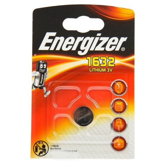 Батарейка литиевая Energizer, CR1632-1BL, 3В, блистер, 1 шт.