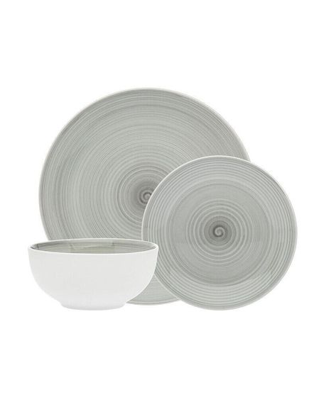 Spiral Grey 12 Pc. Dinnerware Set, Service for 4