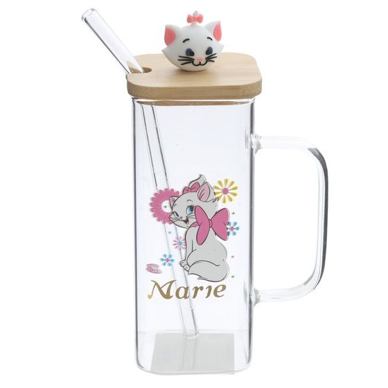 Кружка с крышкой и трубочкой, L6 W6 H13,5 см, 1 штука, дизайн микс