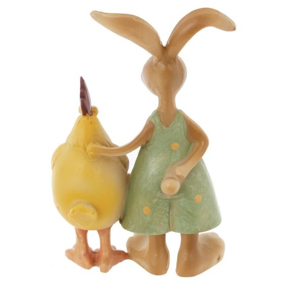 Фигурка декоративная &quot;Заяц с петухом&quot;, L6 W3,5 H9,5 см, 2в.