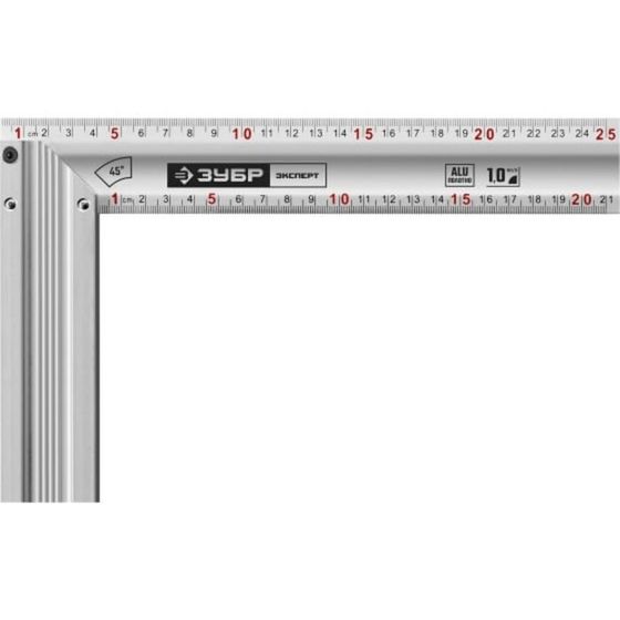 Угольник ЗУБР ЭКСПЕРТ 34392-25, с усиленным алюминиевым полотном, 250 мм