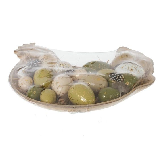 Набор из 18-ти изделий декоративных подвесных "Яйцо" (4*6, 3*4), L29 W31 H4,5 см