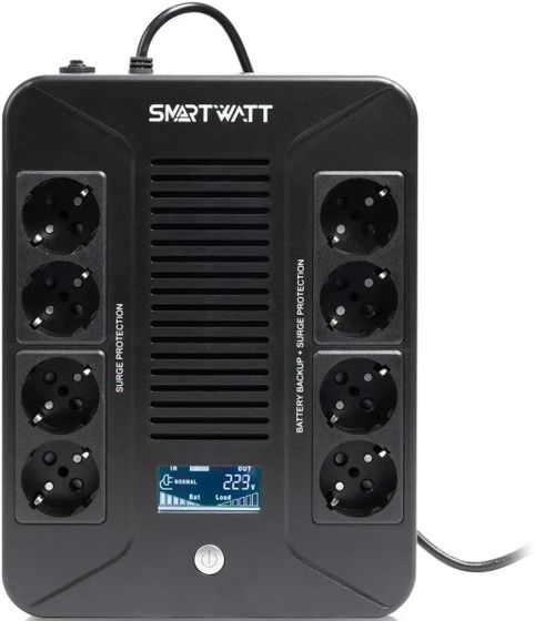 ИБП Smartwatt Safe pro LCD 360Вт 600ВА черный (3703020280001)