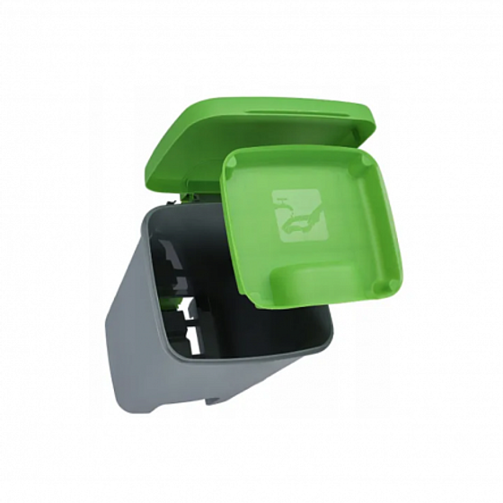 Контейнер для мусора ESSENTIALS серый/зеленый 20л с педалью