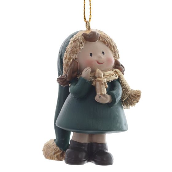 Фигурка декоративная подвесная "Девочка", L4 W3,5 H6,5 см, 3в.