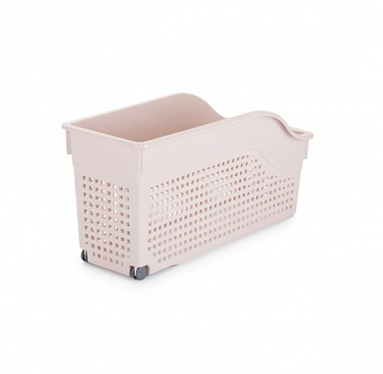 Контейнер Лофт на колесах узкий 355х130х170мм пудра