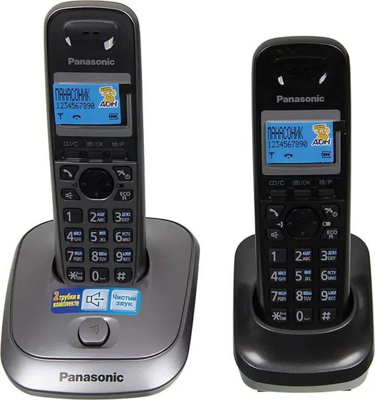 Р/Телефон Dect Panasonic KX-TG2512RU1 серый металлик