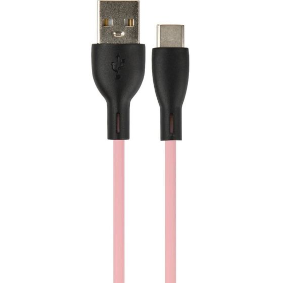 Кабель Perfeo USB A(m) - Type-C(m) SILICON 1м розовый (U4715)