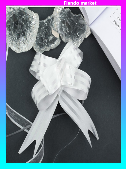 !Бант - бабочка No1,8, 6 штук цвет белый