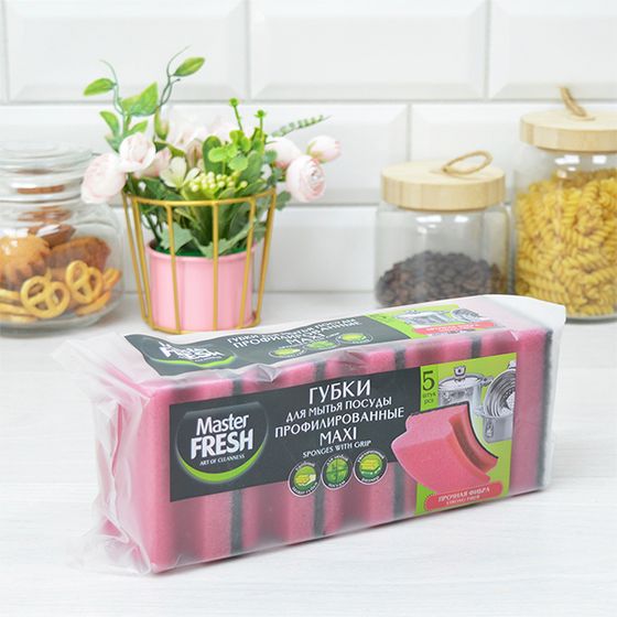 Губки профильные МАКСИ Master FRESH , 5шт