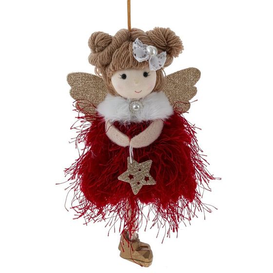 Изделие декоративное подвесное &quot;Девочка-ангел&quot;, L8 W4 H15 см, 3в.