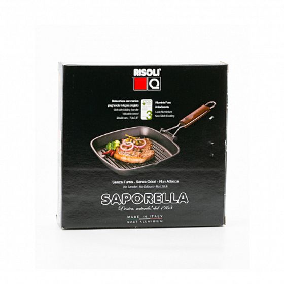 Гриль Saporelax 26x26см со складной силиконовой ручкой GREY