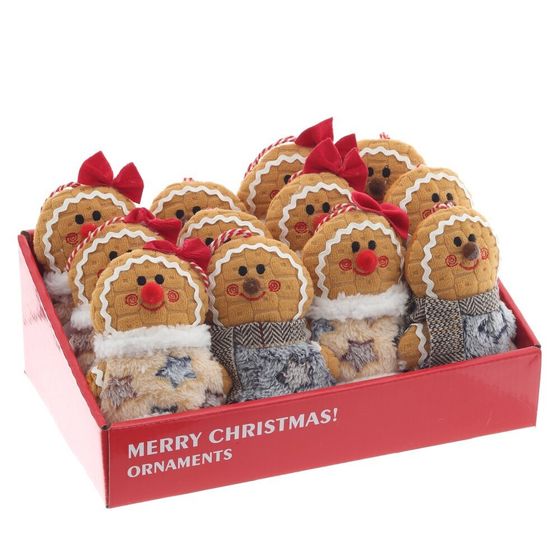 Игрушка набивная подвесная &quot;Пряничный человечек&quot;, L9,5 W6 H14,5 см, 2в.