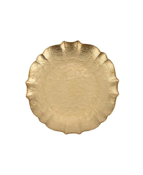 Baroque Glass Gold Salad Plate 8.5&quot; D