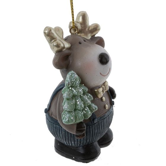 Фигурка декоративная подвесная &quot;Олень&quot;, L5 W3,5 H8,5 см, 4в.