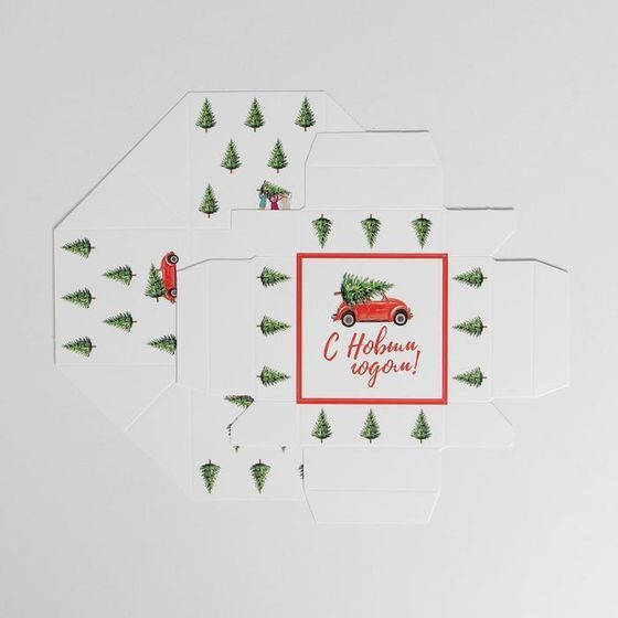 !Бонбоньерка 5 штук «С новым годом», 6,5 х 6,5 х 6,5 см.