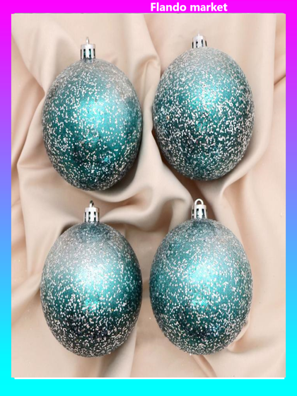 !09 Набор шаров 4 штуки пластик d-8 см. &quot;Джейн космос&quot; цвет изумруд