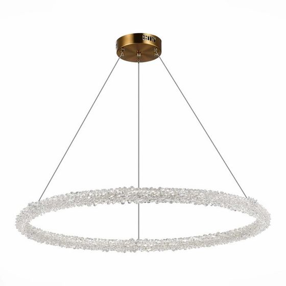 Люстра подвесная St Luce. SL6110.223.01. Avana. 1х45 Вт, LED, 3000-6500K, 3375 Lm, 80х80х20 см, цвет золотистый