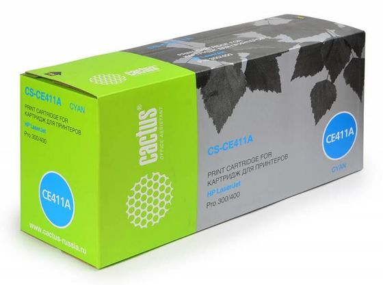 Картридж лазерный Cactus CS-CE411A CE411A голубой (2600стр.) для HP LJ Pro 300/M351/M451/M375
