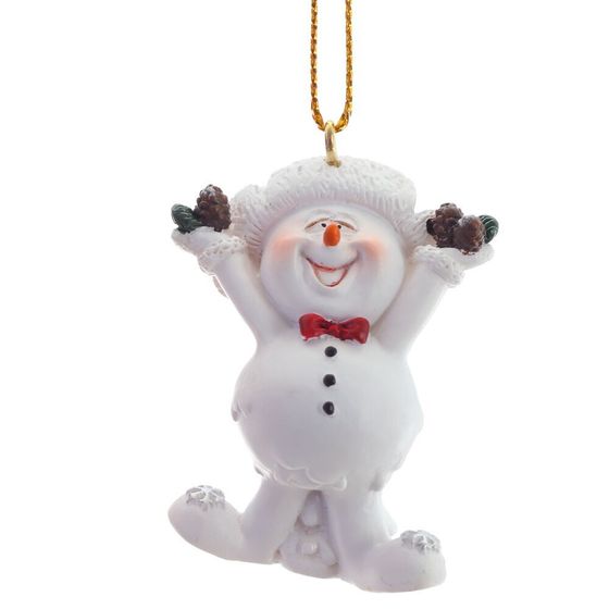 Фигурка декоративная подвесная "Снеговик", L3,5 W2,5 H5 см, 4в.