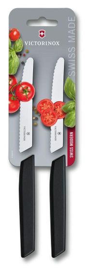 Набор ножей кухон. Victorinox Swiss Modern (6.9003.11WB) компл.:2шт черный блистер