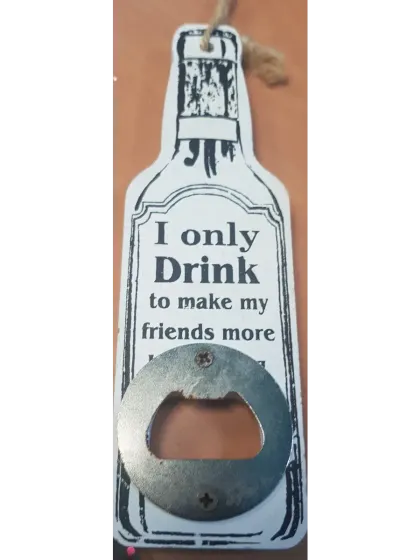 !09 Деревянная открывалка для бутылок 18 см. цвет белый