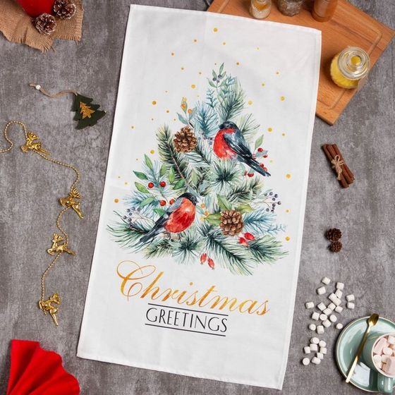 Полотенце Этель &quot;Сhristmas bells&quot; 40x73 см, 100%хл, саржа 190 г/м2