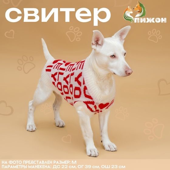 Свитер &quot;ILOVEYOU&quot;, S (ДС 23, ОШ 23, ОГ 26-45 см)