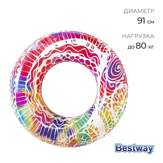 Круг для плавания Bestway «Лето», надувной, d=91 см, от 10 лет, МИКС, 36084