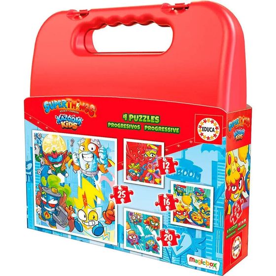 EDUCA BORRAS Progressive Puzzles Superthings Suitcase